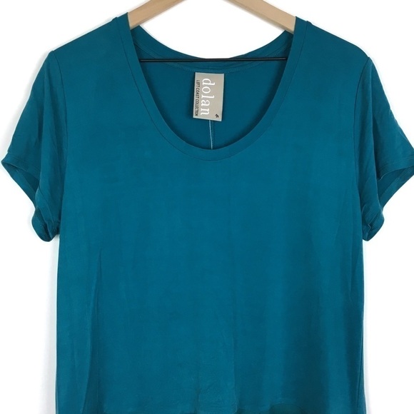 DOLAN Anthropologie Loren Shift Dress Turquoise Minimalist Lagenlook Medium NWT - Picture 4 of 16